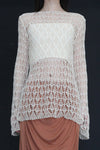 SWAYING/KNIT hollow eyelet long-sleeved top (two pieces) SW24SS1T54 apricot PS76